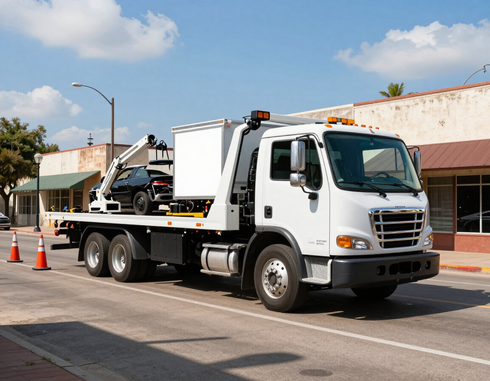 Tow truck on a roadside recovery call
