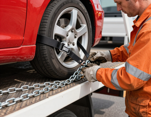 Take A Chance Transport tow truck assisting a vehicle in San Antonio