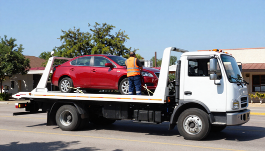 Take A Chance Transport tow truck assisting a vehicle in San Antonio