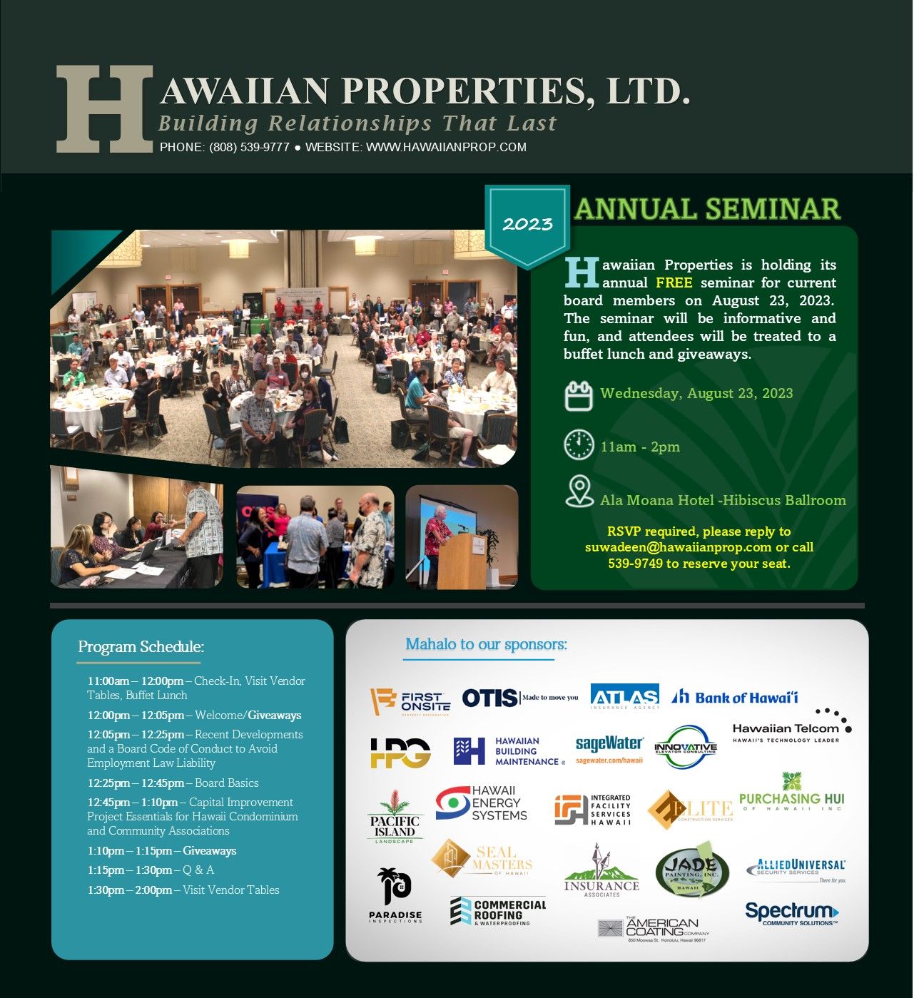2019 BOD Seminar Presentation Handout – Honolulu, HI – Hawaiian Properties