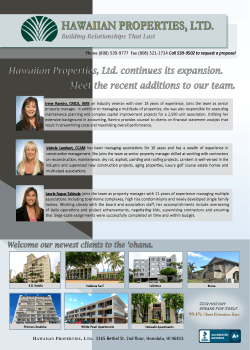October 2016 Industry Publication Ads – Honolulu, HI – Hawaiian Properties