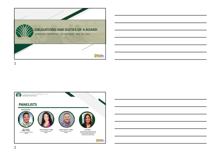 Obligations and Duties of a Board – Honolulu, HI – Hawaiian Properties