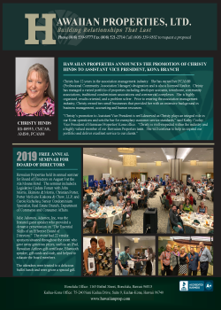 September 2019 Industry Publication Ads – Honolulu, HI – Hawaiian Properties