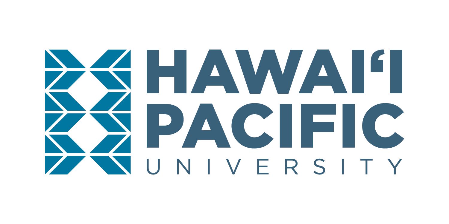 Hawai'i Pacific University logo with geometric shapes and the university's name in blue.