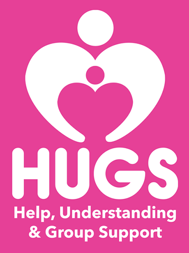 Pink logo: white heart shapes cradling a smaller heart. Text reads 