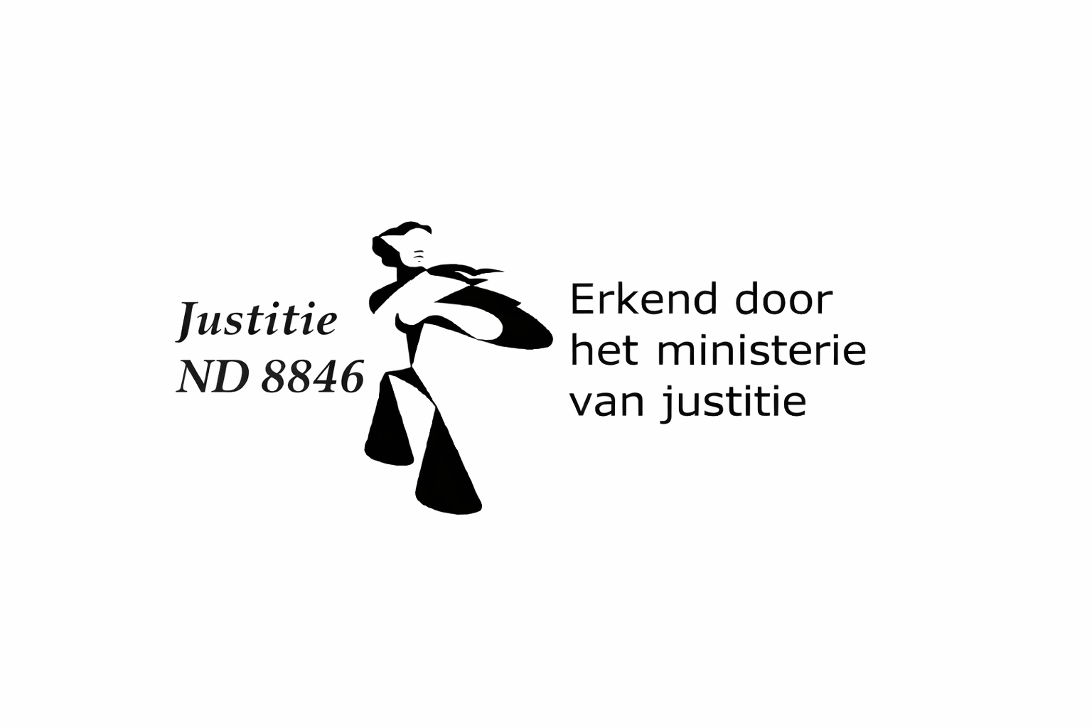 Logo with figure holding scales, 
