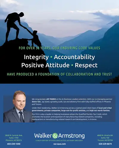 Walker & Armstrong's ad in Az Business Leaders 2023