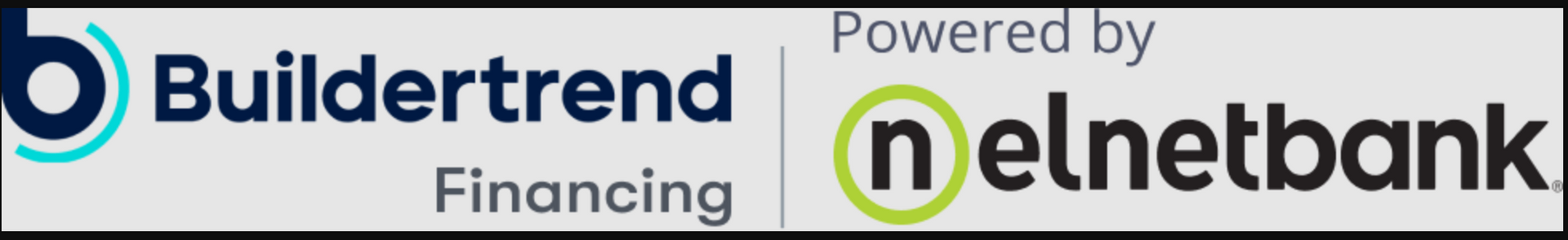 Buildertrend Financing logo with “Powered by nelnetbank” text on a white background