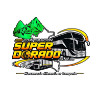Logotipo circular dorado y negro de Corporación Super Dorado SAC con dos camiones y las iniciales “CSD”.