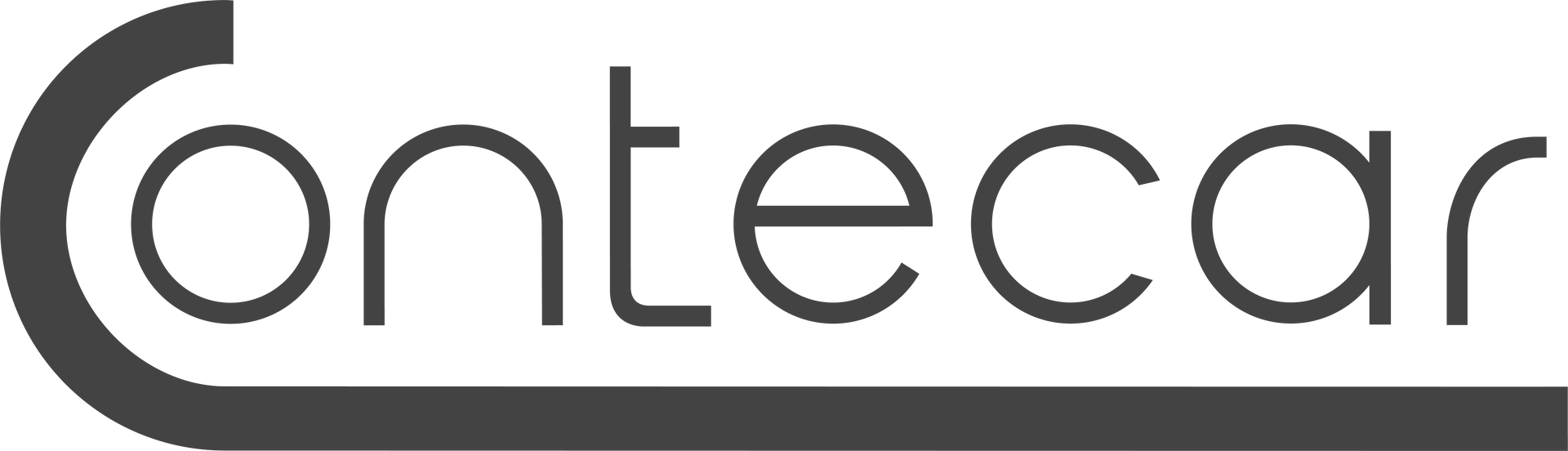 Logotipo de “Contecar” en negro y gris con una C estilizada sobre fondo blanco.