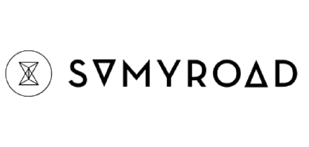 Logotipo para SVMyRoad, que presenta un símbolo dentro de un círculo y texto.