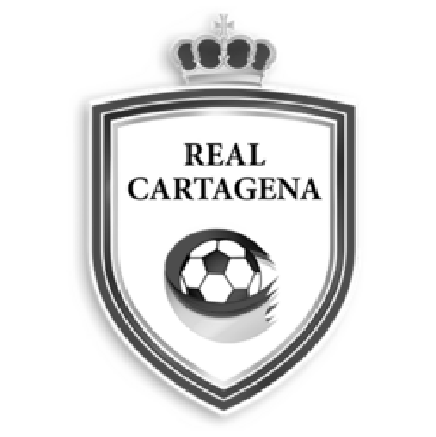 Escudo del club Real Cartagena: escudo con corona, texto 