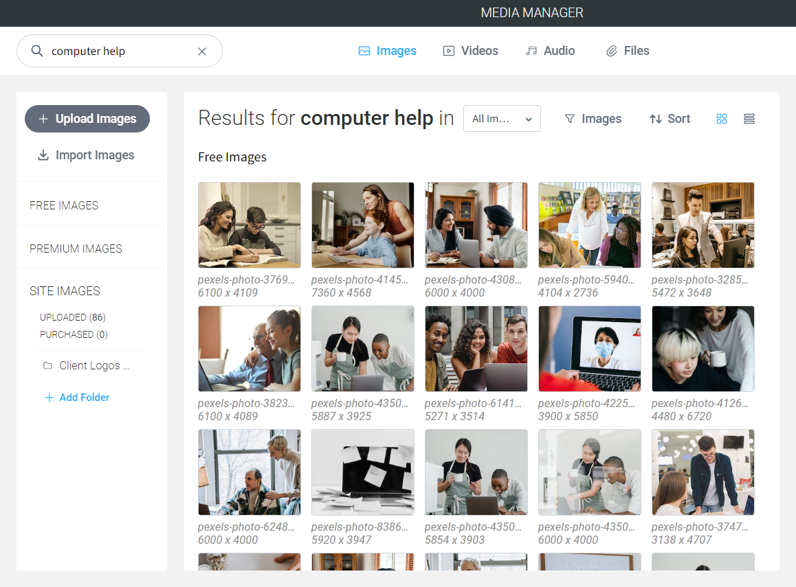 A screenshot of a website with a bunch of pictures of people on it.