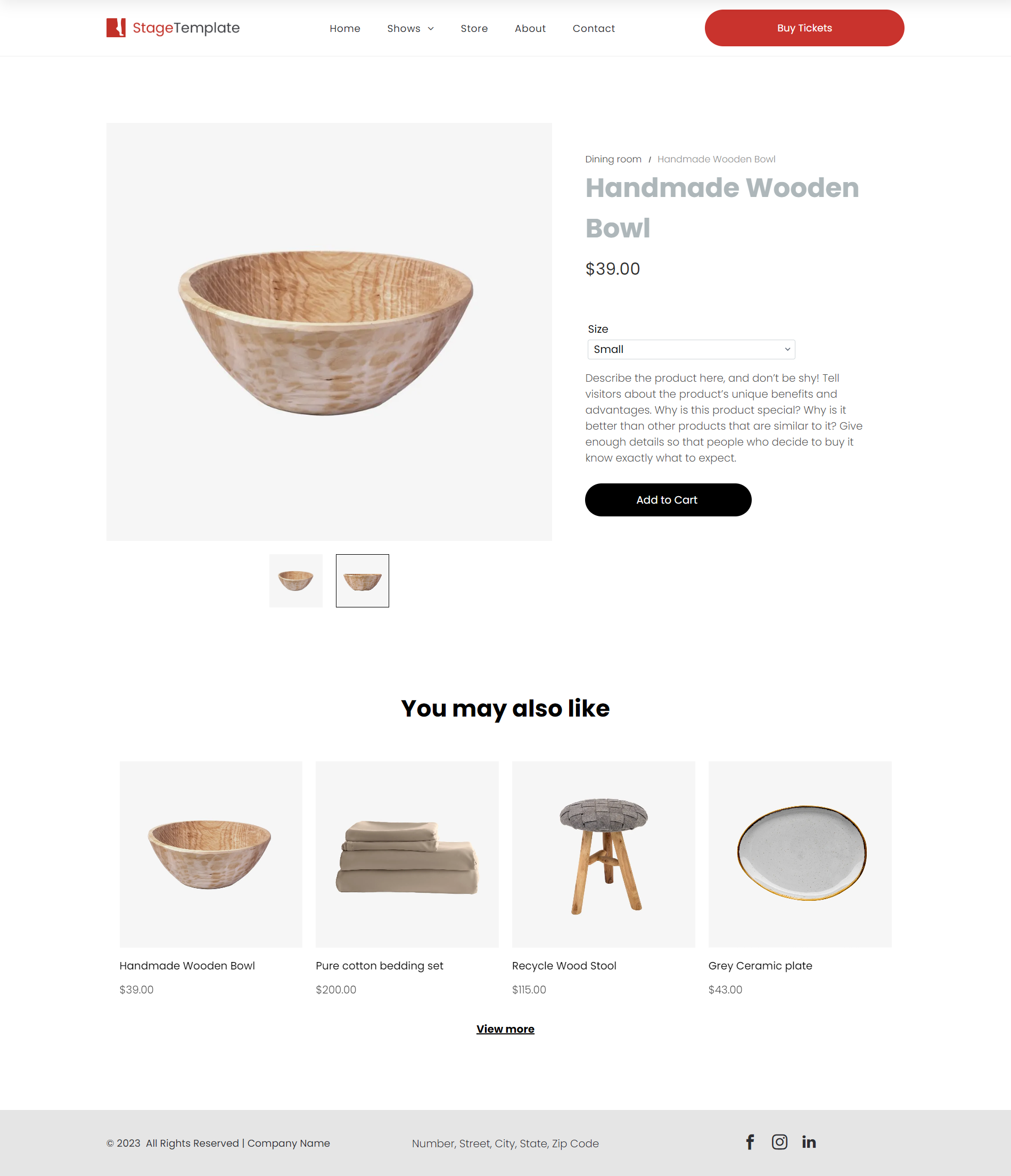 Web Template - Product Page