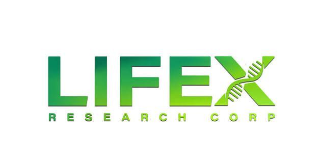 LifeX Research Corp logo in green with stylized leaf
