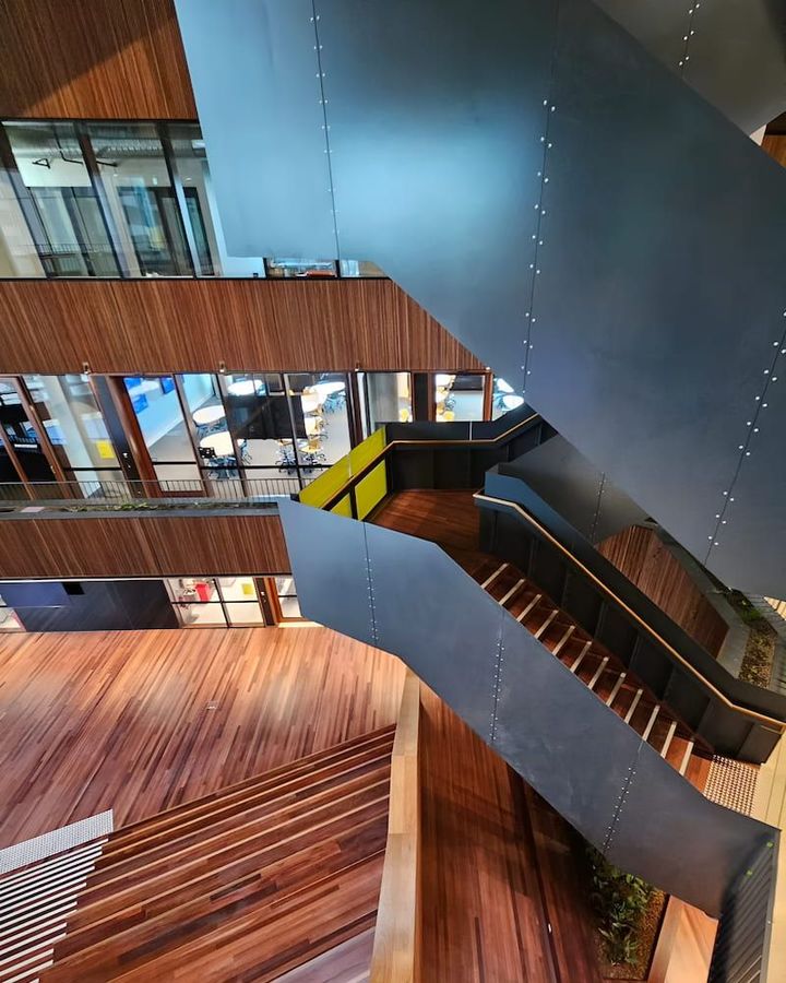 An aerial view of a staircase in a building — ATM Floors in Townsville, QLD