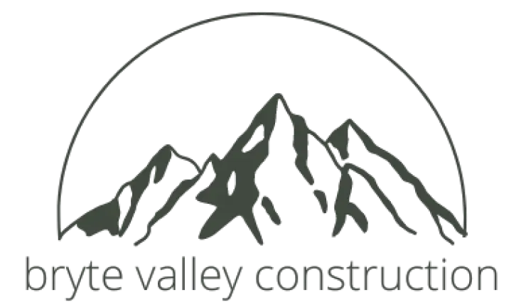 Black and white logo: mountains under a curved line, with 
