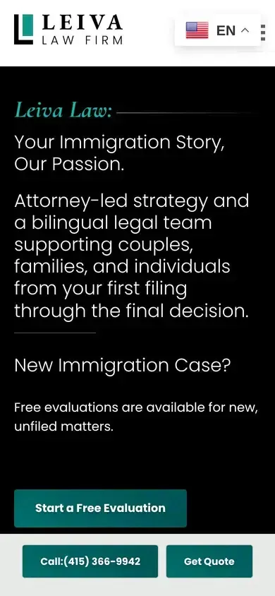 Leiva Law Firm on a phone