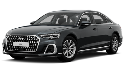A gray audi a8 is shown on a white background.