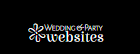 Wedding & Party Websites logo in white on a black background, with a stylized flower icon.
