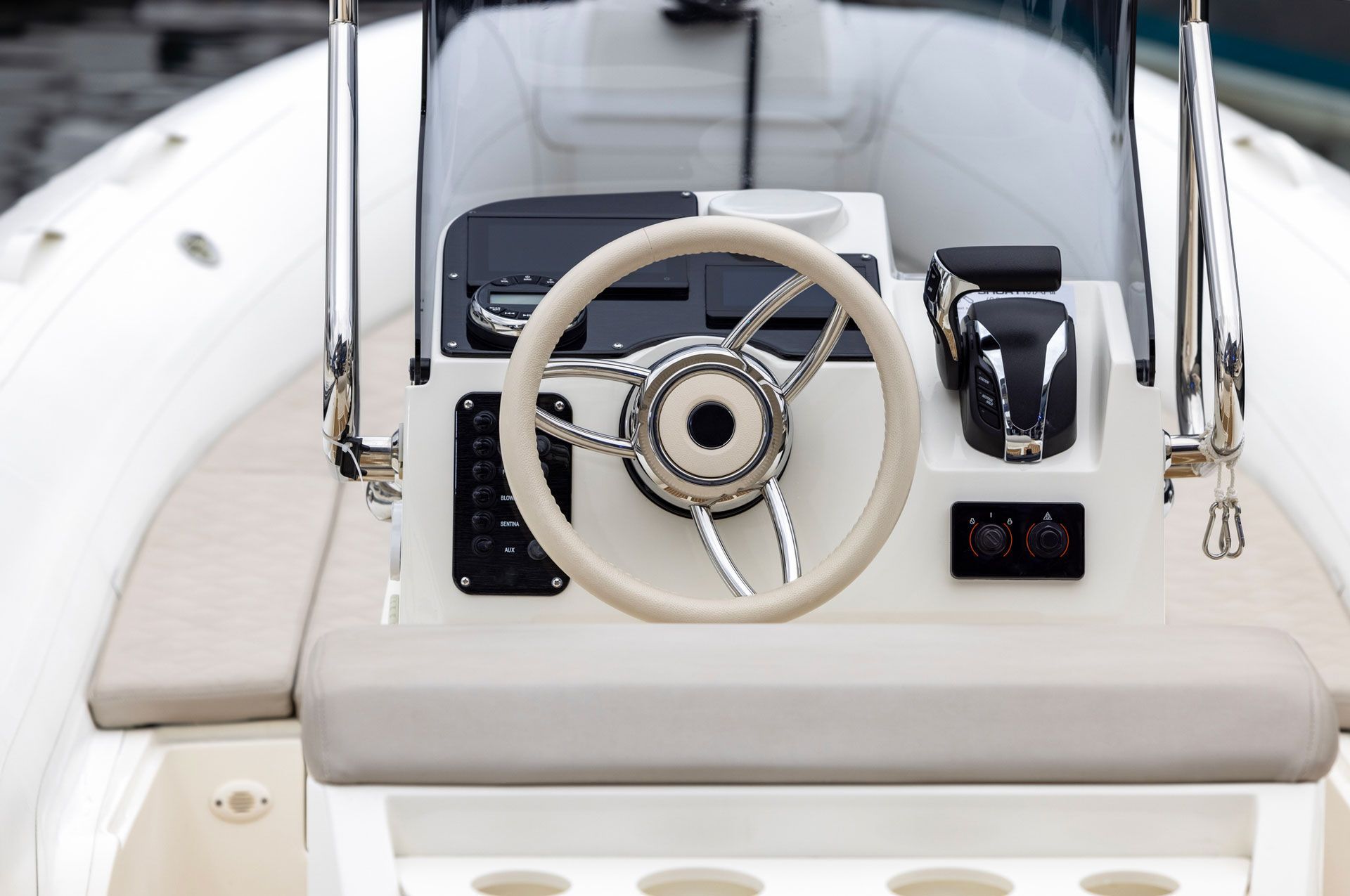 Steering Wheel of Modern Motorboat — Shepparton, VIC — Mewo Metal Products
