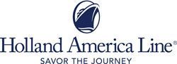 The logo for holland america line is shown on a white background.