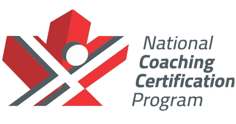 National Coaching Certification Program logo with red and gray abstract figure and text
