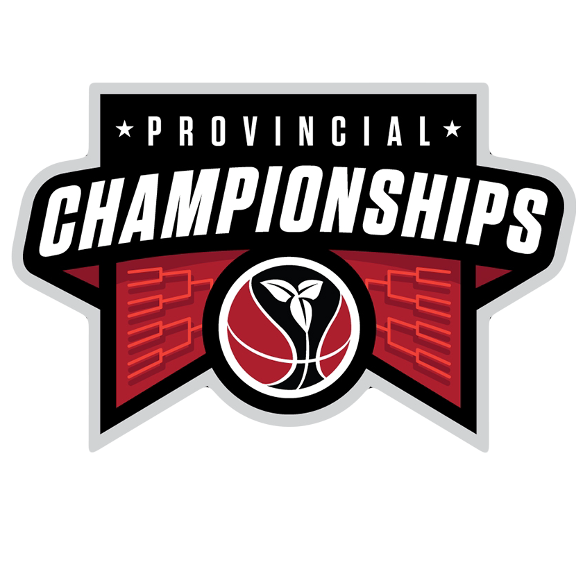 Provincial Championships logo with black, red, and white shield emblem and trophy icon