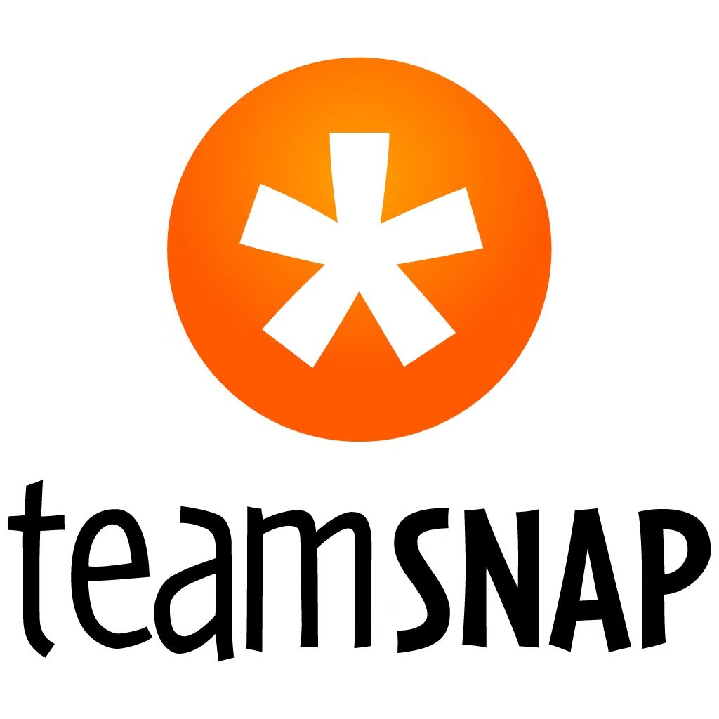 TeamSnap logo: orange circle with white asterisk above black text