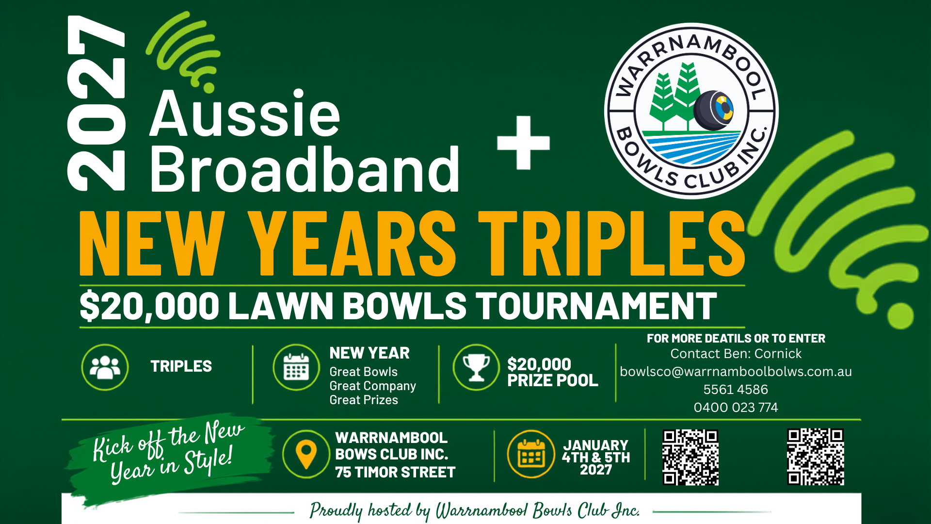 Aussie Broadband New Year's Triples event flyer