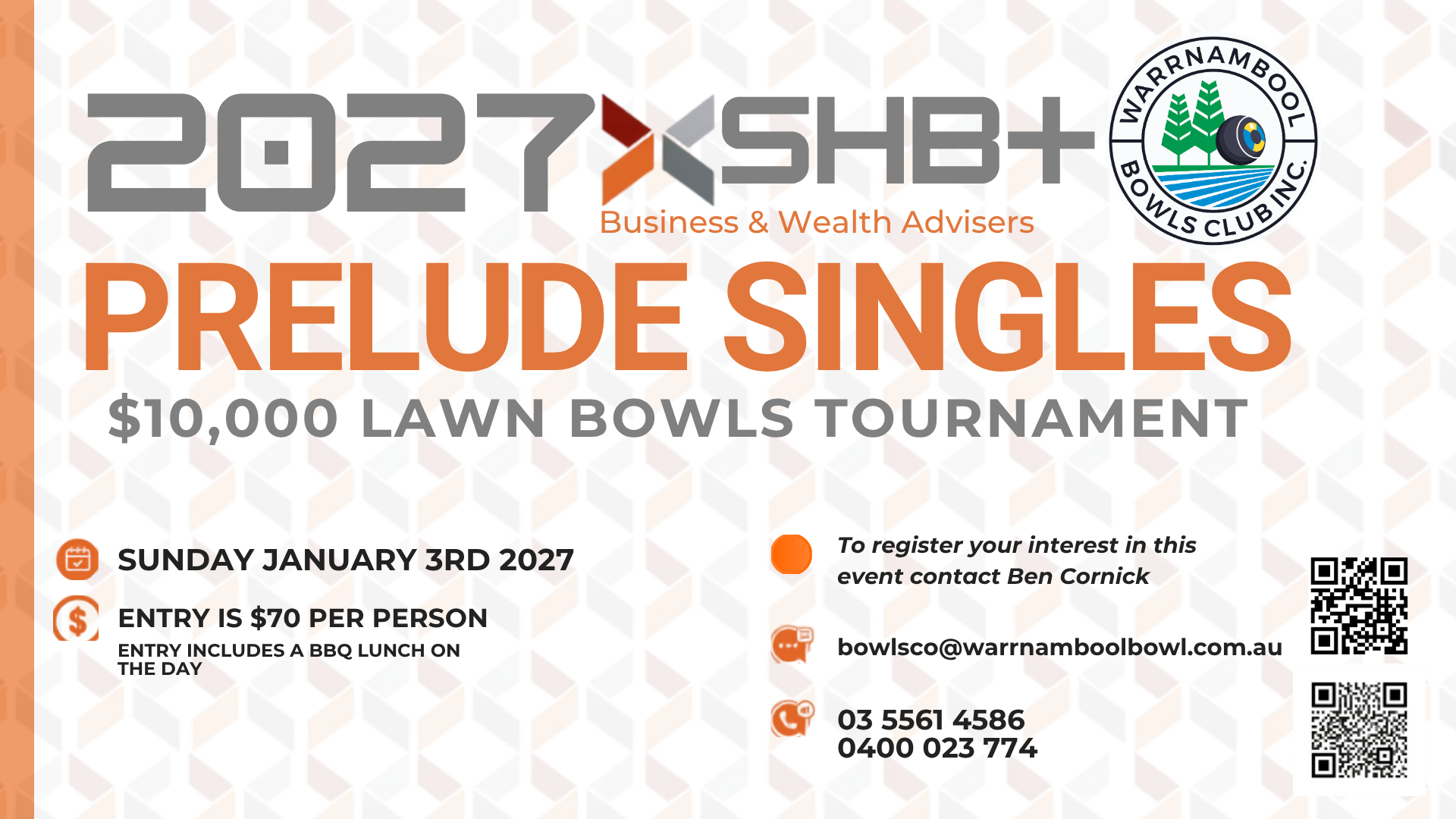 SHB $10K Singles event flyer