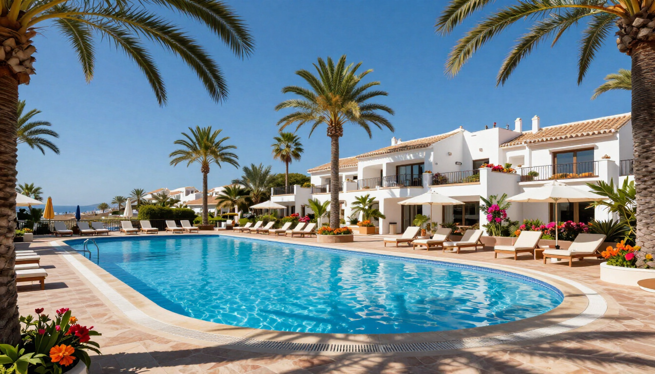 H10 Mediterranean Village waterpark en zwembad in de zon