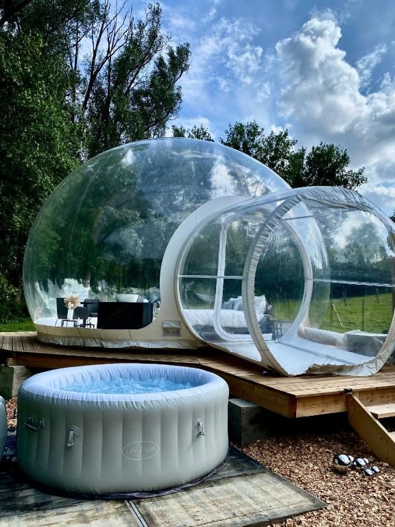 slapen in een bubbel.