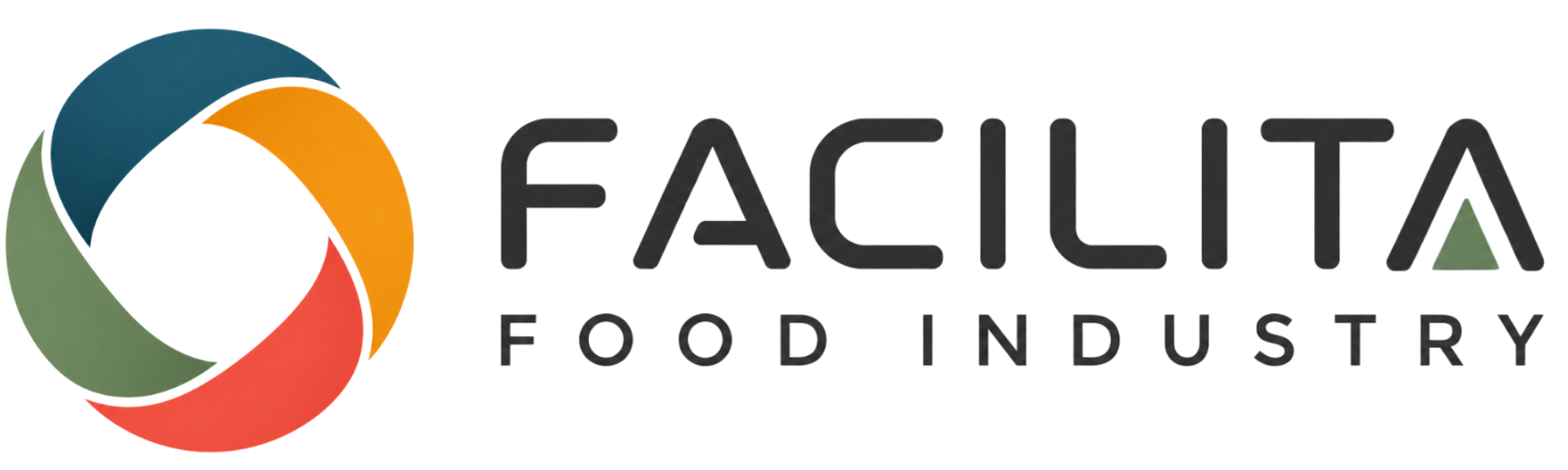 FACILITA Food Industry-logo met een veelkleurig cirkelvormig symbool en zwarte tekst op een witte achtergrond.