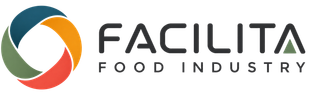 FACILITA Food Industry-logo met een veelkleurig cirkelvormig symbool en zwarte tekst op een witte achtergrond.