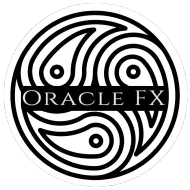Oracle FX logo, stylized Celtic knot design with text: "ORACLE FX"