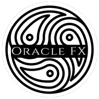 Oracle FX logo, stylized Celtic knot design with text 