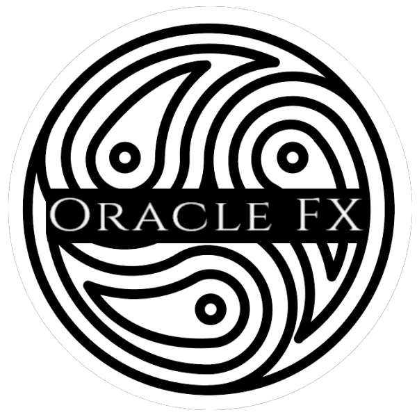 Oracle FX logo, stylized Celtic knot design with text 