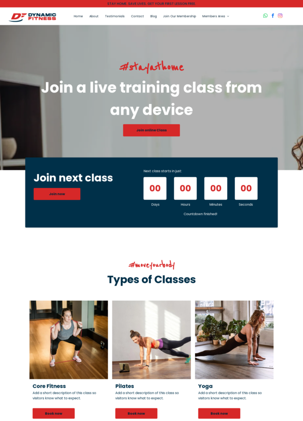 Website builder Online Fitness Trainer responsive template
