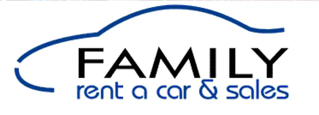 A logo for family rent a car and sales
