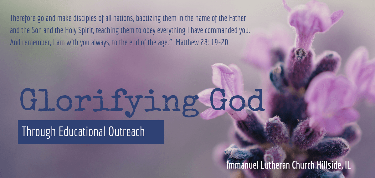 A purple flower with the words glorifying god on it