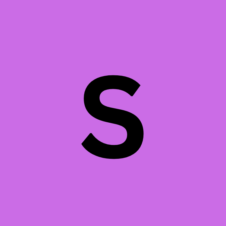Black letter โSโ on a purple background.