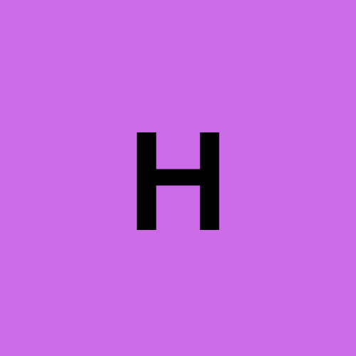 Black capital letter H centered on a purple background