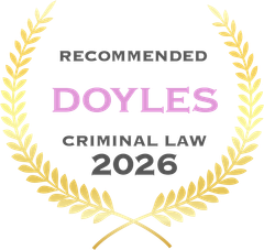 Recommended Doyle's Criminal Law 2026 badge with gold laurel wreath