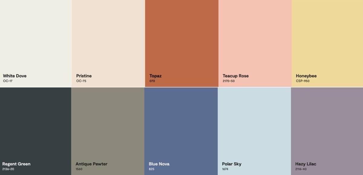 Benjamin Moore Color Trends 2024 Palette
