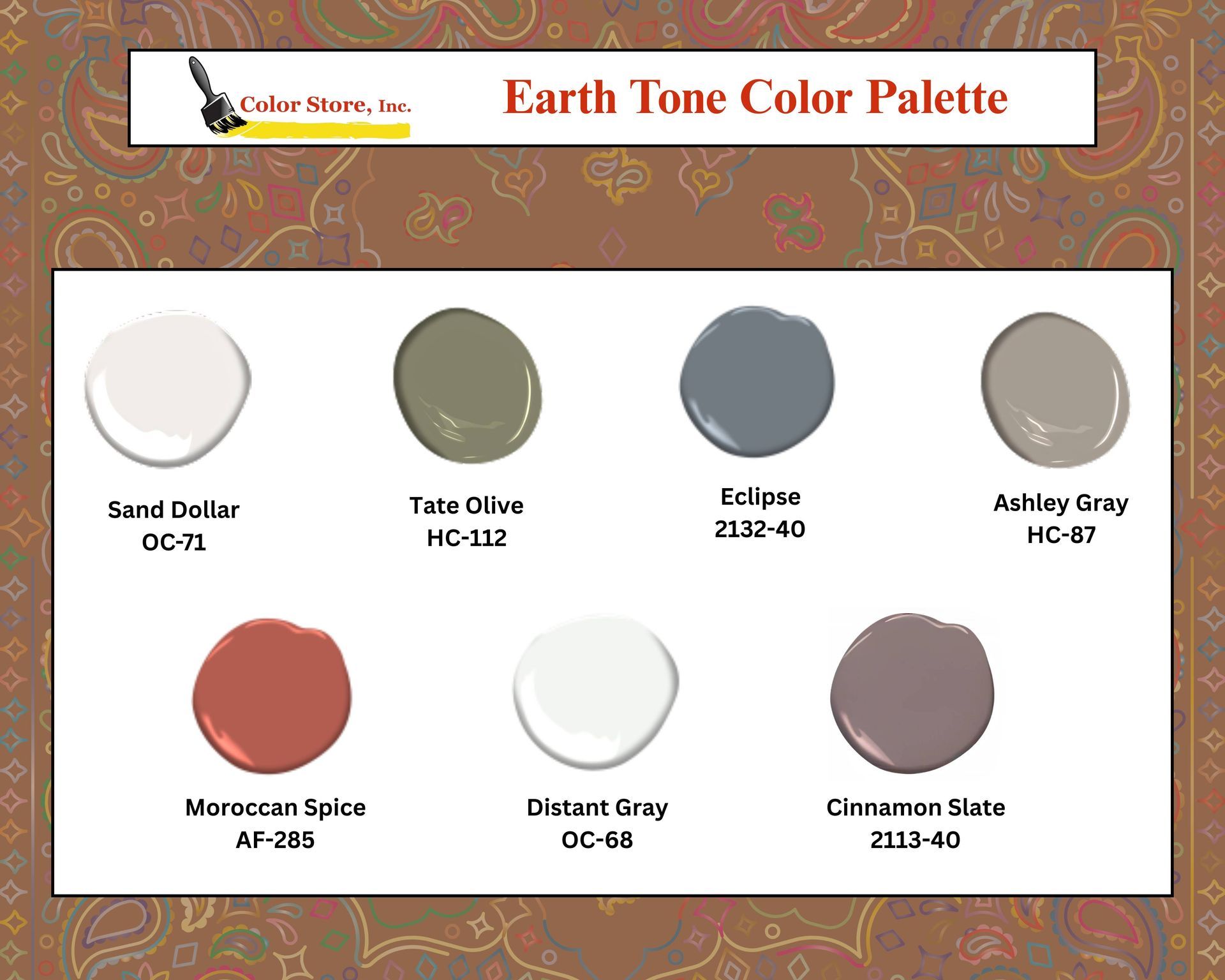 Benjamin Moore paint in an earth tone color palette for homes near Des Moines, Iowa (IA)