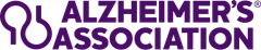 Alzheimer’s Association purple logo with stylized human figures and text on a white background