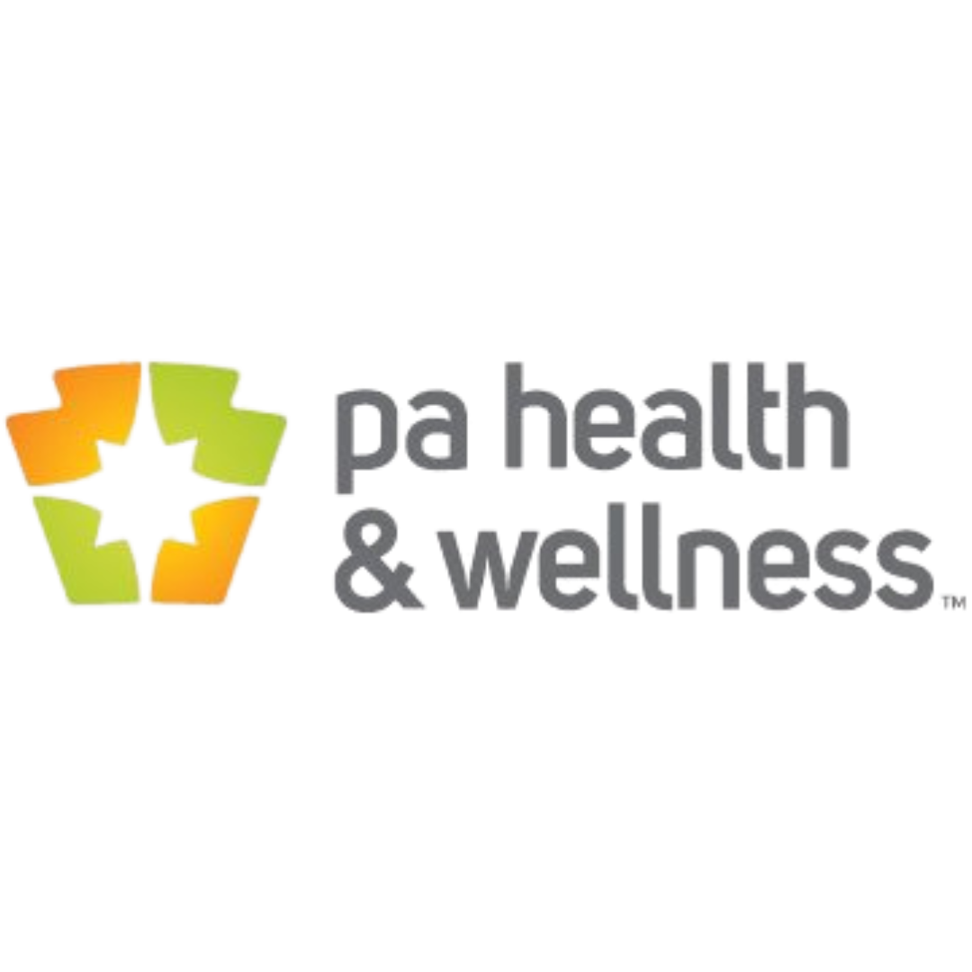 PA Health & Wellness logo with orange and green emblem and gray text