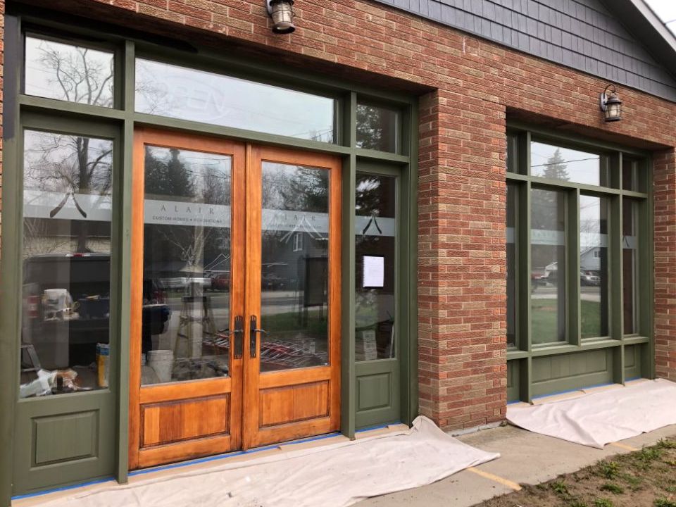 Custom painted commercial front entrance