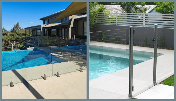 Comparison of frameless and semi-frameless glass pool fencing around swimming pools